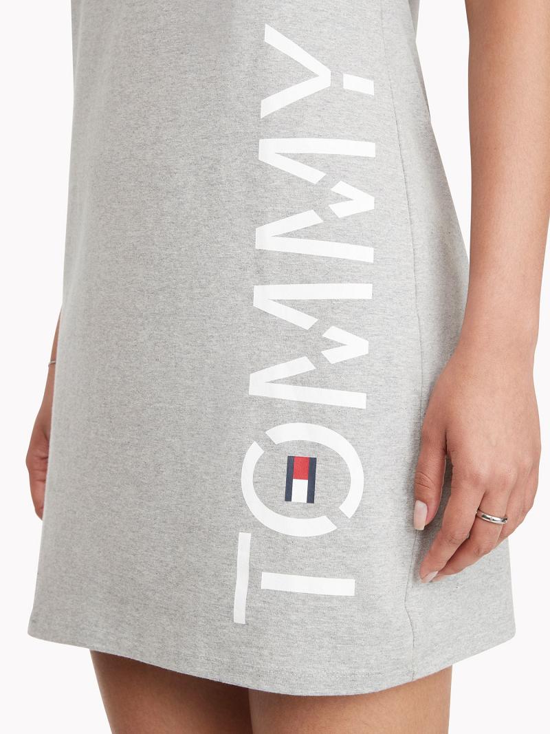 Női Tommy Hilfiger Tommy T-Shirt Dresses Szürke | HU 135ILH